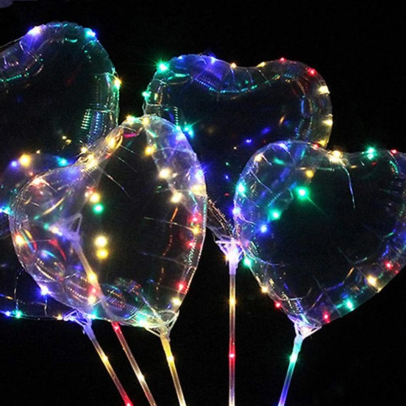 Flashing Light up LED Glowing Bobo Glitter Balloon Baloons