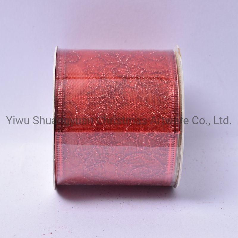 Christmas Ribbon Decor for Holiday Wedding Party Decoration Supplies Hook Ornament Craft Gifts