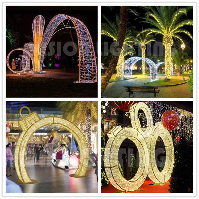 LED Outdoor Commercial Christmas Decorative Arch Motif Lights