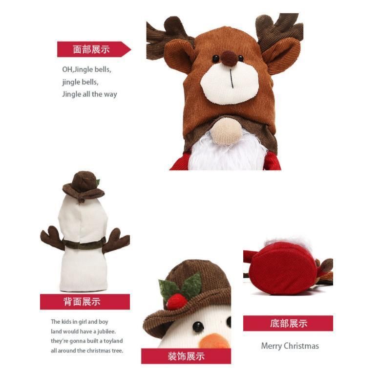 Amazon′ S New Cross-Border Christmas Decorations, Two-Headed Rudolph Figures, Snowman Dolls, Window Dressing Ornaments