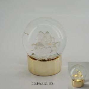 Custom Glass Ball 10cm Water Snow Globe Christmas Decoration Resin Crafts Gift Christmas Snow Globe Santa Claus