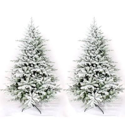 Yh2162 China Promotion Winter Feel Design 210cm Snow Effect Flocked Christmas Tree for Xmas Party Decoration