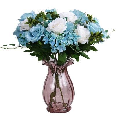 Artificial Roses Flowers Bouquet Arrangement Silk Bouquet for Home Office Parties Bridal and Wedding Decoration