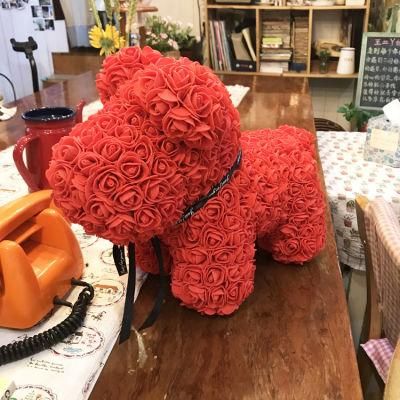 Rose Dog Valentine&prime;s Day Valentine&prime;s Day Gifts for Girlfriends and Girlfriends PE Simulation Flower Puppy Doll Custom