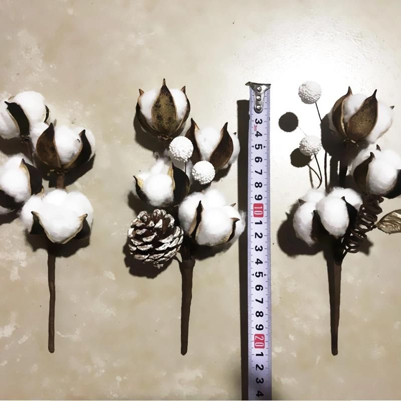 Hot Selling White Cotton Artificial Christmas Flowers for Decoration Xmas Ornament