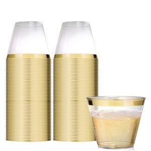 Gold Disposable Bronzing Cups Party Tableware Decoration