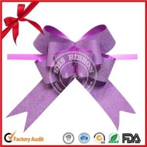 Fashion OEM Poly Glitter Butterfly Pull Ribbon Bows