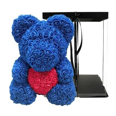 Wholesale Wedding Styrofoma Foam Custom 25cm 40cm 70cm Valentine Gifts Flower Teddy Rose Bear with Gift Box