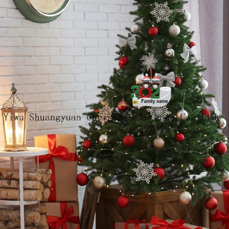 2020 Quarantine Christmas Decoration Personalized Quarantine Christmas Tree Hanging Survivor Family with Face Hand Sanitizer Christmas Ornament