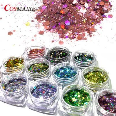 Cosmaire Hot Selling Mix Holographic Glitter for Body Nails Crafts Decoration