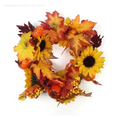 Sunwing New Products Yellow Artificial Pumpkin Halloween Wreath