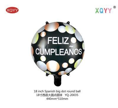 18 Inches Happy Birthday Party Decoration Foil Balloons Heart Shaped with Spanish Alphabet Helium Ballons Wholesales