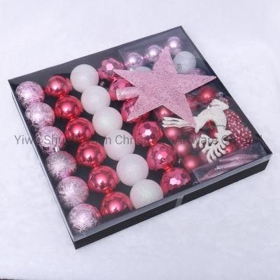 Artificial Christmas Hanging Balls Mix with Top Star Deer for Holiday Wedding Party Decoration Supplies Hook Ornament Craft Gifts