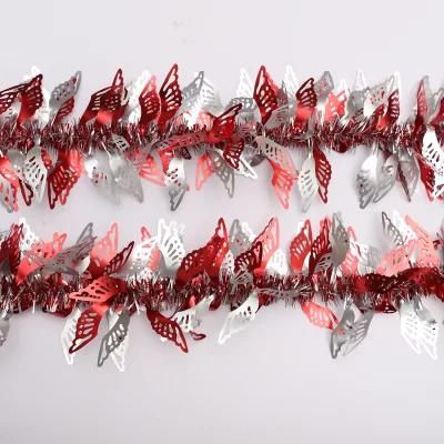 Pet Material Christmas Decoration Pet Tinsel Garland with Ornaments Decorate