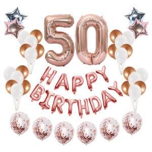 Adult Birthday Party Balloon 50th Latex Globos for Number Ballons