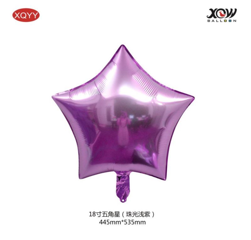 18inch Solid Color Star Helium Mylar Foil Balloon for Party Decoration OEM balloon Factory