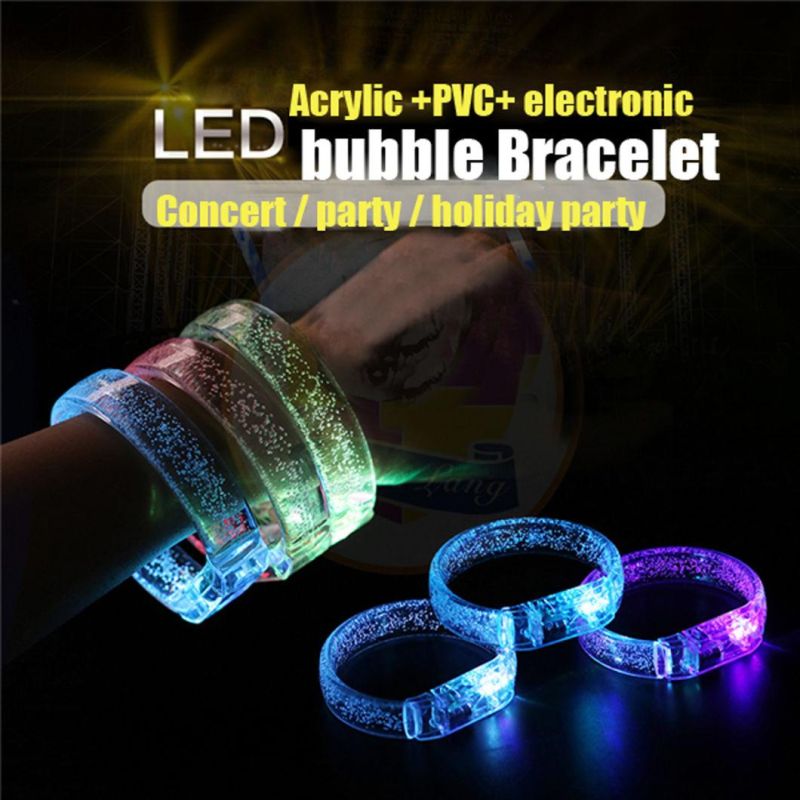 LED Light up Colorful Flashing LED Bracelet Acrylic LED Bracelet for Club Cheering Items LED Flashing Bracelet Manufacturer
