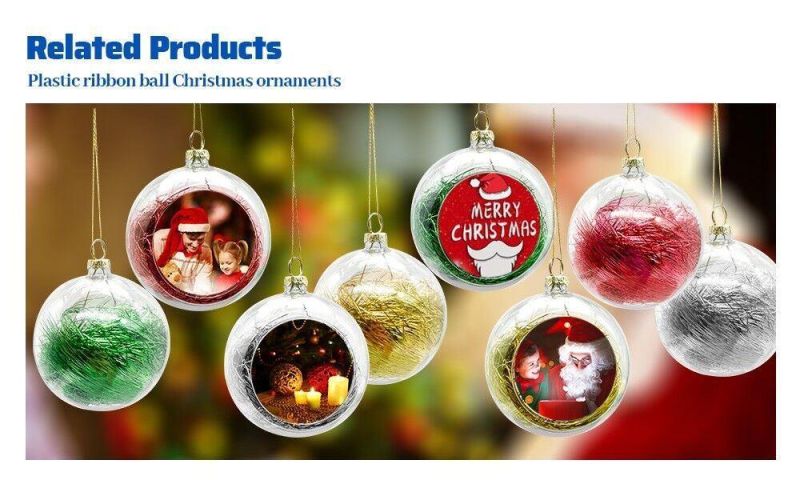 Prosub Sublimation Christmas Ball Personalized Custom Printing 8cm Plastic Clear 2D Christmas Ball Ornaments Sublimation Blank