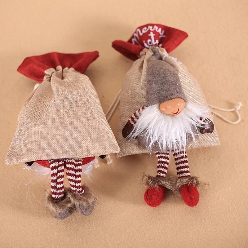 2021 New Design High Sales Christmas Santa Gift Bag for Holiday Wedding Party Decoration Supplies Hook Ornament Craft Gifts