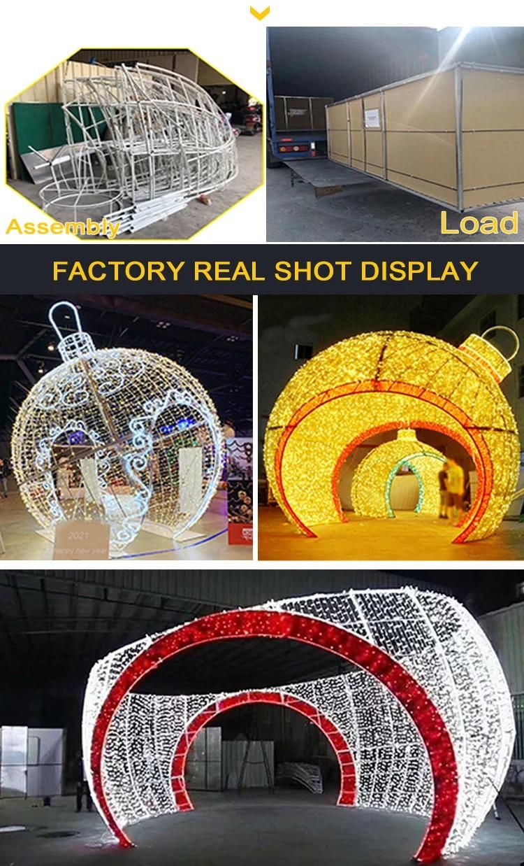 Outdoor Street Holiday Shopping Mall Garden Waterproof Arch Ball Decoration 3 D Sculpt Motif LED Light