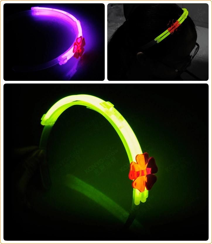 Beauty Decoration 8 Inch *2 Glow Sticks Individual Foilbag Glow Flower Hairband