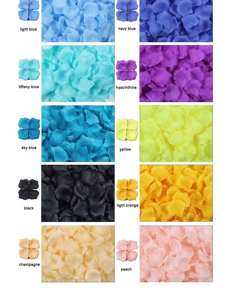 Showsea 200PCS High Quality Silk Flower Petals Silk Fabric Flowers Wholesale Blue Artificial Rose Petals