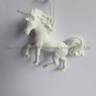 Christmas Plastic Unicorn Hanging Decor for Holiday Wedding Party Decoration Supplies Hook Ornament Craft Gifts