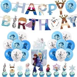 The Frozen Birthday Party Supplies Banner Balloons Cake Topper Decorations