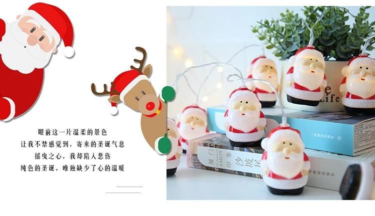 Garland Merry Christmas Decor for Home Xmas New Year 2022 Snowman Santa Claus String Light