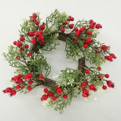 Christmas Pine and Cypress Wreath with Snow Effect Decoration