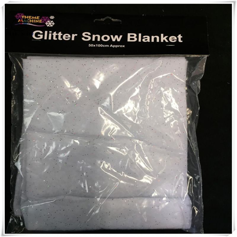 Soft Snow Polyester Flame Retardant Iridescent Flakes Glimmer Snow Blanket