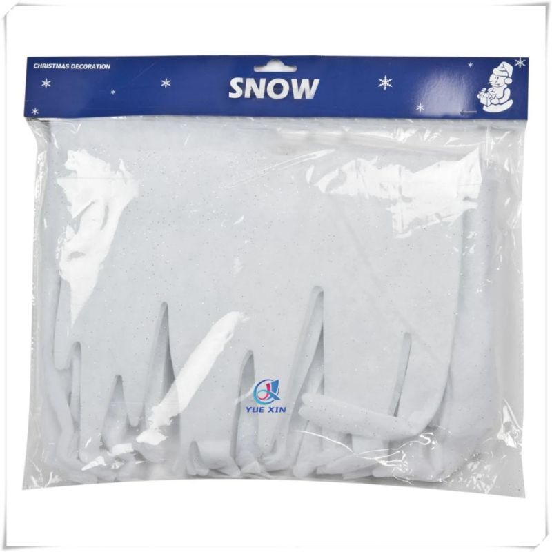 White Glittered Artificial Christmas Craft Icicle Snow Fringe