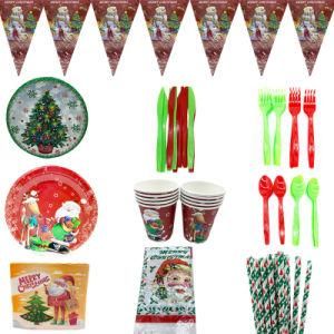 Christmas Theme Pumpkin Paper Tableware Set Party Decorations