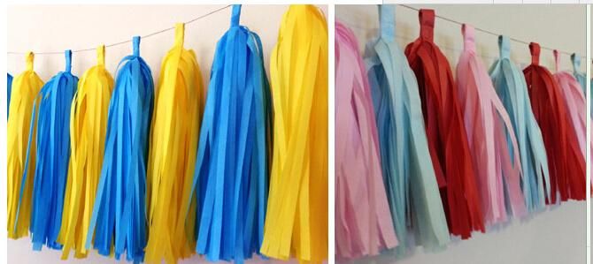 Colorful Tissue Tassel Garland for Party or Wedding Decoration