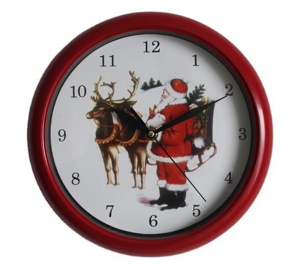 Green Red Christmas Decorative Wall Clocks