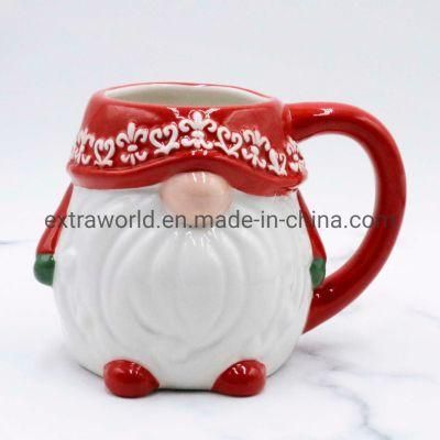 Made in China Handpainted Santa Ceramic Cup Mug for Christmas