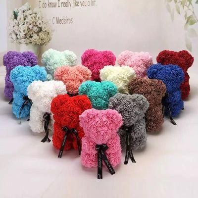 25cm Heart Bear Wedding Party Decoration Valentine Girlfriend Anniversary Gift Foam Flower Teddy Bear Rose Bear