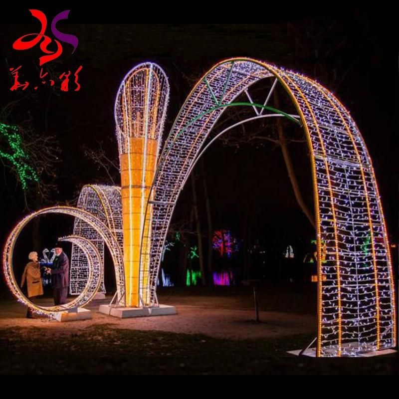 Most Popular Arch Door Design Customized LED Motif Festival Lights
