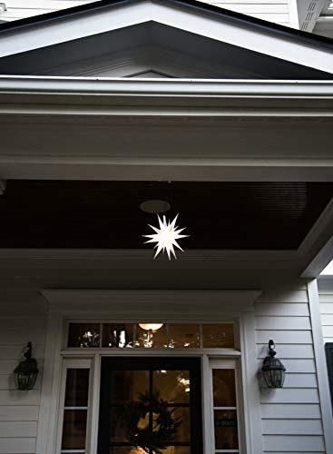 LED Moravian Star Tree Topper - Bright White 3D Lighted Christmas Star Tree Topper - Use as Advent Star, Bethlehem Star, or as Holiday Light Decoration. (White