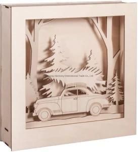 Shadow Box Building Kit with 3D Winter Car Scenery