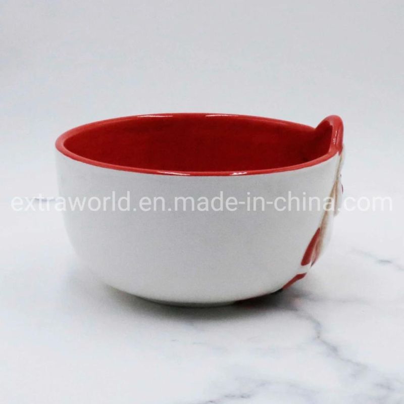 2021 Promotion Gift Hand-Painted Ceramic Bowl Christmas Dinnerware Craft