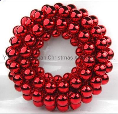 New Design Christmas Ball Wreath for Holiday Wedding Party Decoration Supplies Hook Ornament Craft Gifts