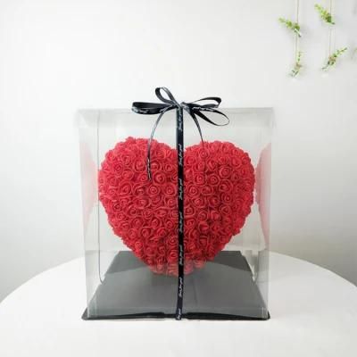 Beautiful Love Gift 35cm Heart Shaped Rose Flower Foam Rose Heart Artificial