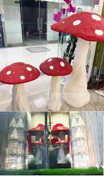 Beauty Window Display Props Shopping Mall Foam Mushroom for Amusement Park Decoration