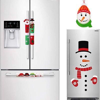 4 Pieces Christmas Refrigerator Handle Covers/Snowman Advent Calendar/Clings Decorations - Xmas Fridge Oven Display Cabinet Kitchen
