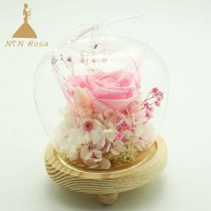 LED Real Touch Pink Flowers in Glass for Christmas Decoration