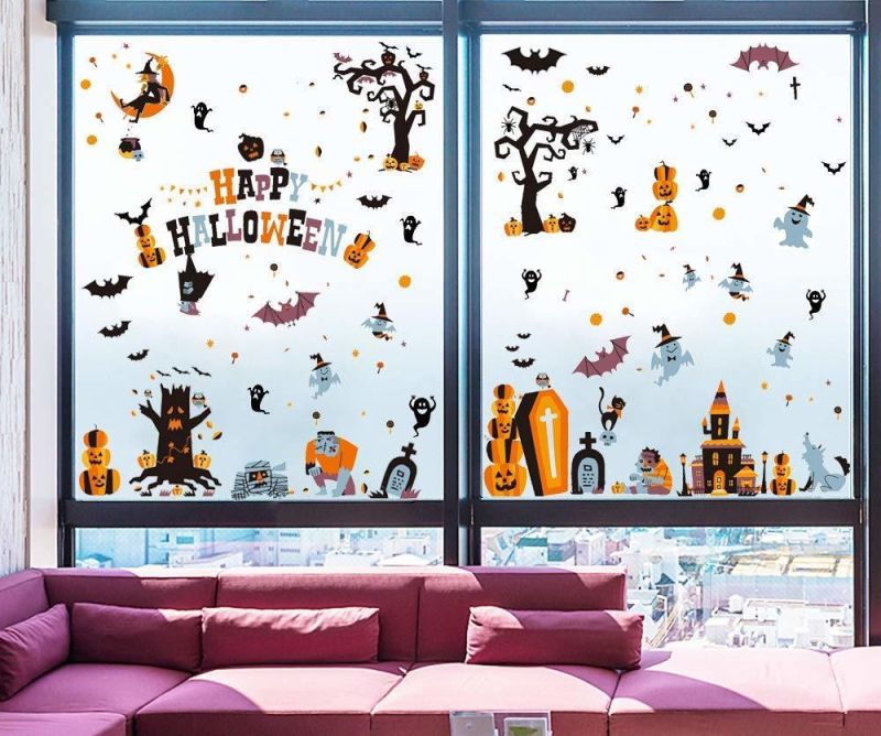 146 PCS Halloween Window Clings Decals for Window Glass Decorations Halloween Glass Decals for Party Decorations