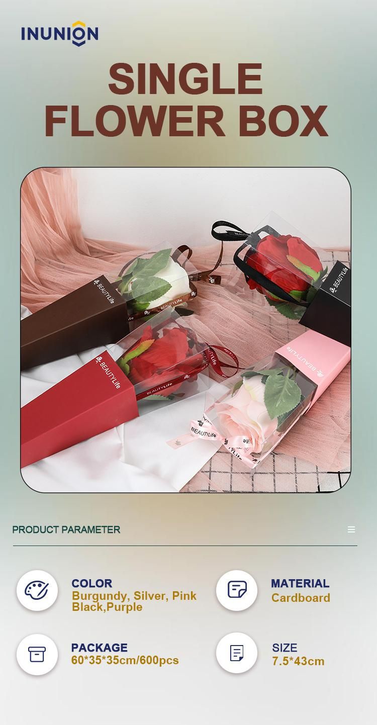 Decorative Roses Flower Gift Box Cone Flower Bouquet Wrapping Paper Rose Packaging Bag