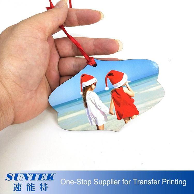 2020 New Design MDF Christmas Ornament Sublimation Wooden Christmas Tree Decoration Blank Wood Ornament