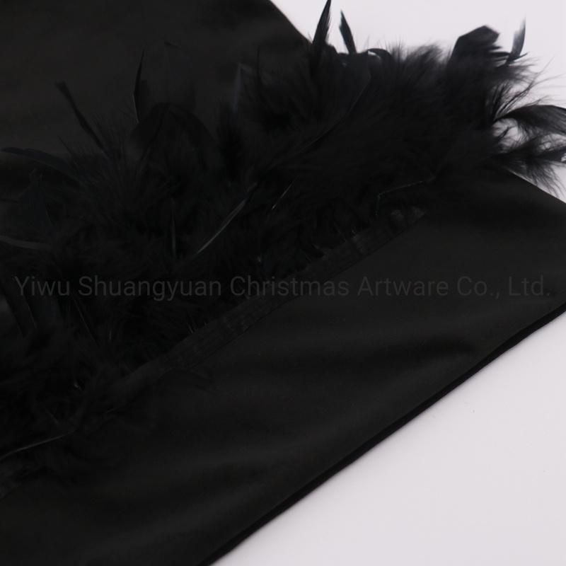 New Design Christmas Bolster Pillow with Feather for Holiday Wedding Party Home Decoration Hook Ornament Craft Gifts